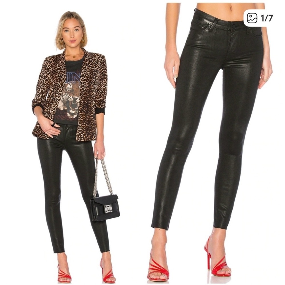 Paige Jeans Womens Verdugo Ankle‎ Black Coated Denim Skinny. Size 31